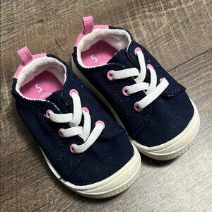 Kids Navy and Pink Sneakers